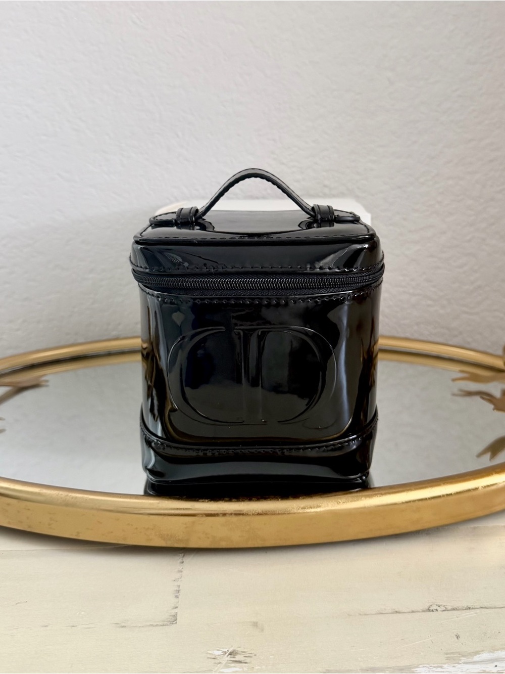 Dior Black Patent Leather Vanity Case